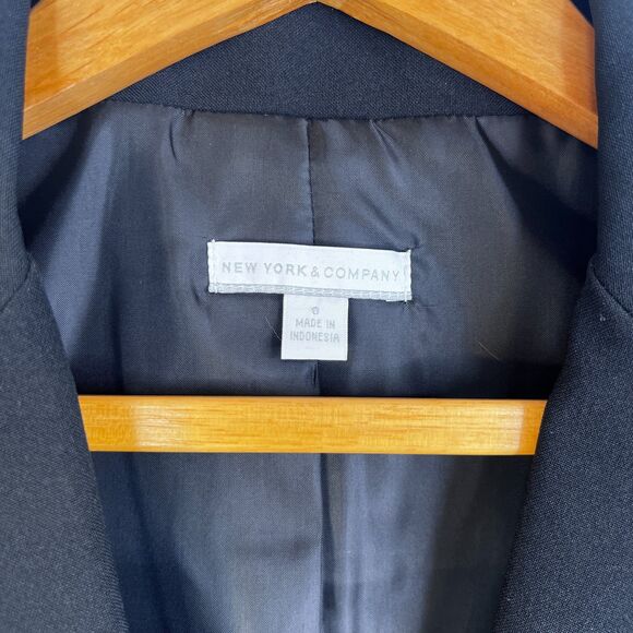 New York & Company Basic Black Blazer Single Breasted One Button Size 8 - Picture 6 of 9